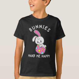 Kaninchen machen mich glücklich Oster-Eier-Such-Ko T-Shirt