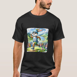 Kaninchen-Marathon mit Landschaftlicher Landschaft T-Shirt