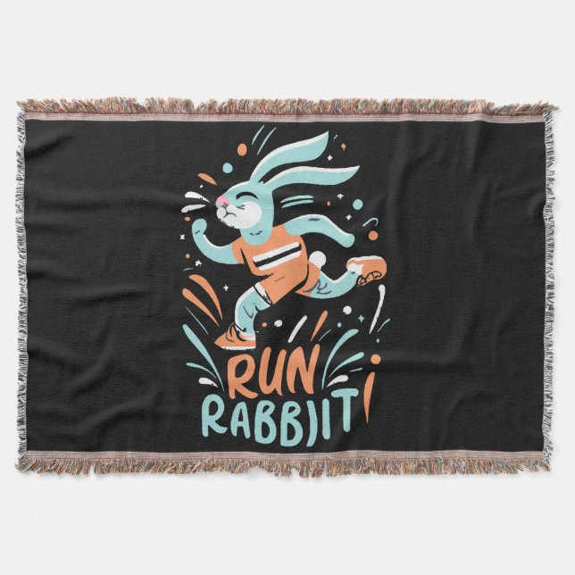 Kaninchen-Marathonläufer niedlich Decke (Vorderseite)