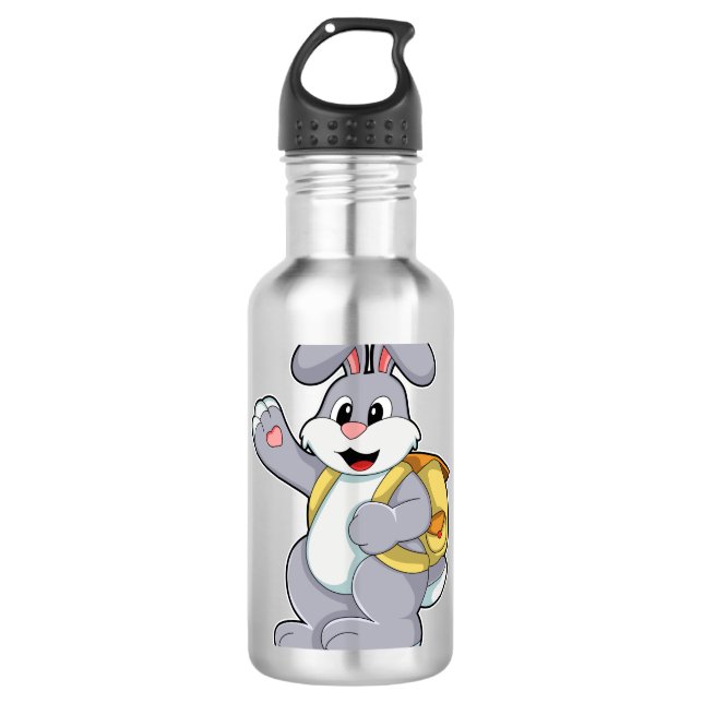 Kaninchen mit Backpack Edelstahlflasche (Vorderseite)