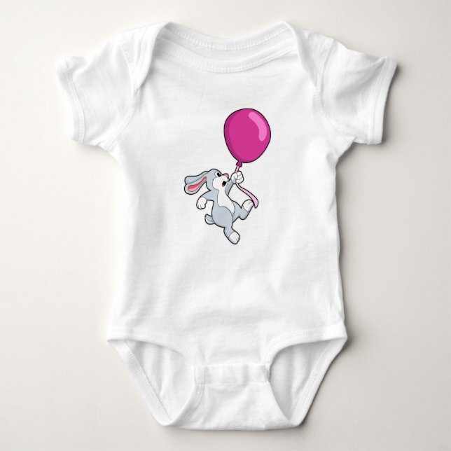 Kaninchen mit Ballon Baby Strampler (Vorderseite)