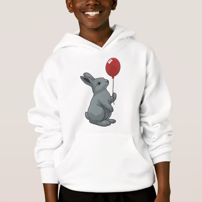 Kaninchen mit Ballon Hoodie (Vorderseite)