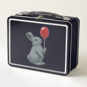 Kaninchen mit Ballon Metall Brotdose