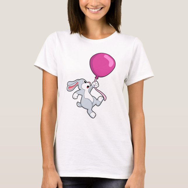 Kaninchen mit Ballon T-Shirt (Vorderseite)