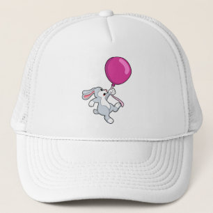 Kaninchen mit Ballon Truckerkappe
