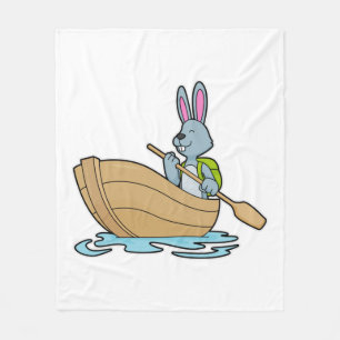 Kaninchen mit Boot & Paddle Fleecedecke