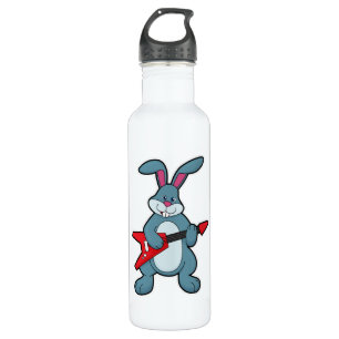 Kaninchen mit Gitarre Edelstahlflasche