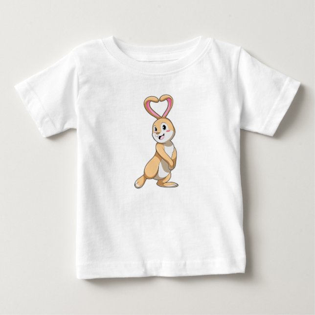 Kaninchen mit Herz Baby T-shirt (Vorderseite)