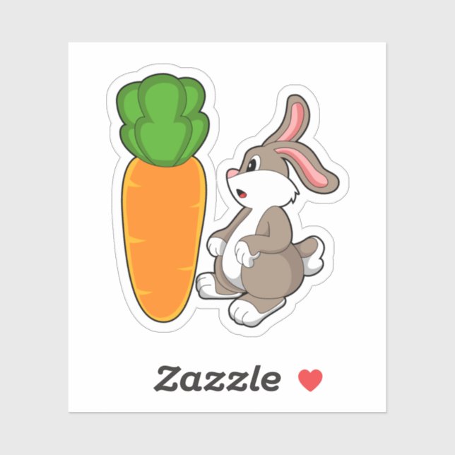 Kaninchen mit Karotte (2).PNG Aufkleber (Blatt)