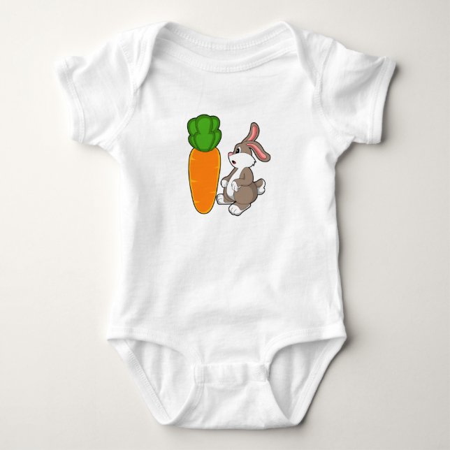 Kaninchen mit Karotte (2).PNG Baby Strampler (Vorderseite)