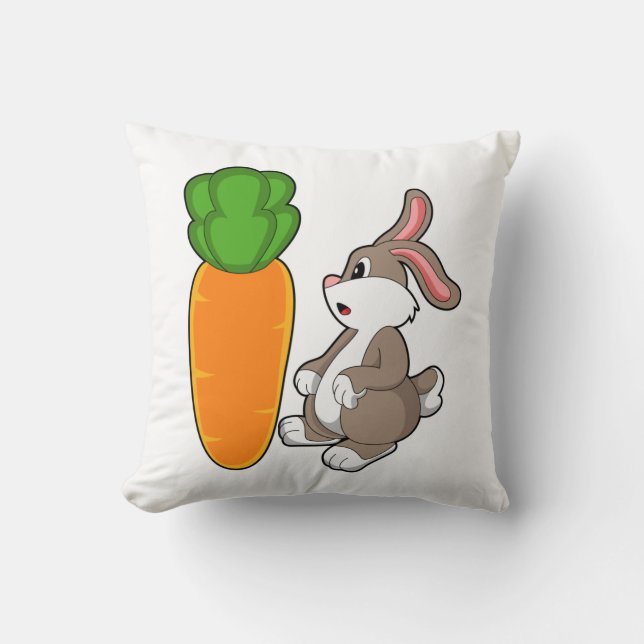 Kaninchen mit Karotte (2).PNG Kissen (Vorderseite)