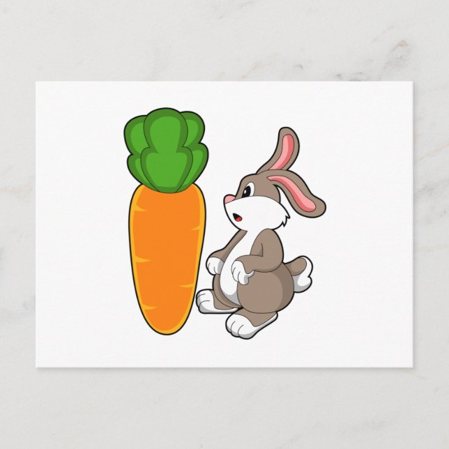 Kaninchen mit Karotte (2).PNG Postkarte (Vorderseite)