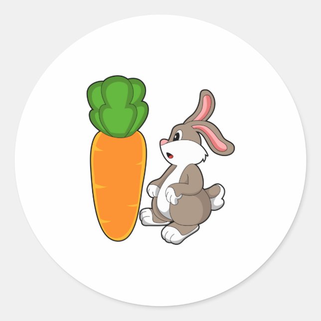 Kaninchen mit Karotte (2).PNG Runder Aufkleber (Vorderseite)