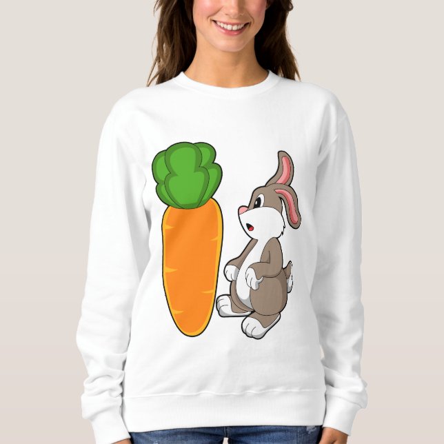 Kaninchen mit Karotte (2).PNG Sweatshirt (Vorderseite)