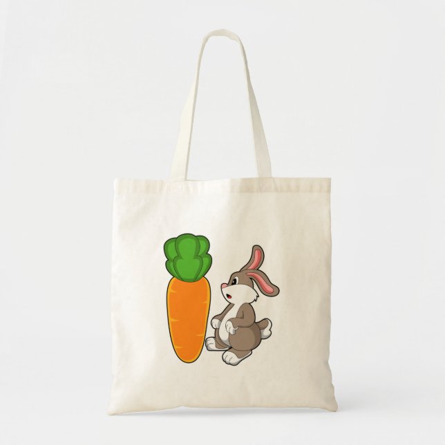 Kaninchen mit Karotte (2).PNG Tragetasche (Vorne)