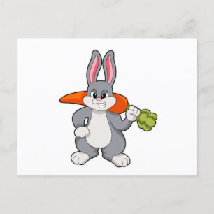 Kaninchen mit Karotte Postkarte