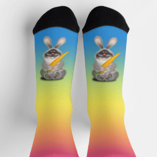 Kaninchen mit Karotten-Crew-Socken Socken