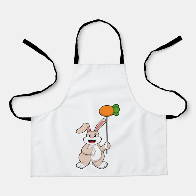 Kaninchen mit Karrot als Ballon.PNG Schürze (Vorderseite)