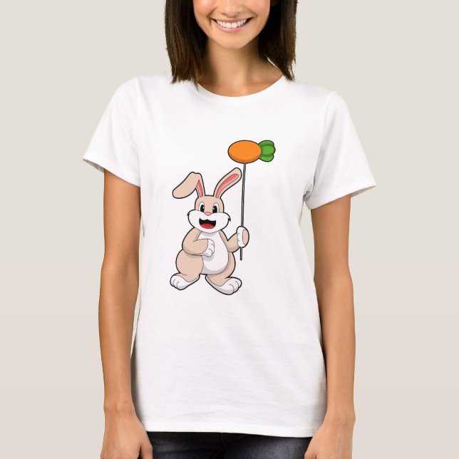 Kaninchen mit Karrot als Ballon.PNG T-Shirt (Vorderseite)