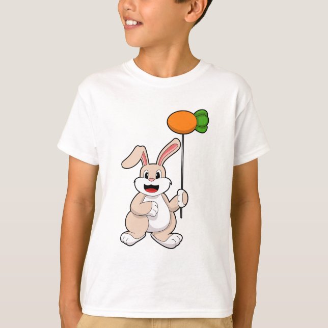 Kaninchen mit Karrot als Ballon.PNG T-Shirt (Vorderseite)