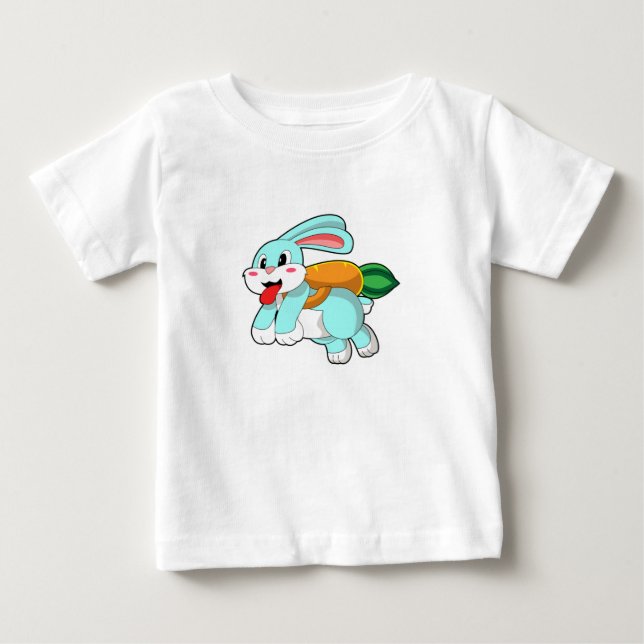 Kaninchen mit Karrot als Rakete Baby T-shirt (Vorderseite)