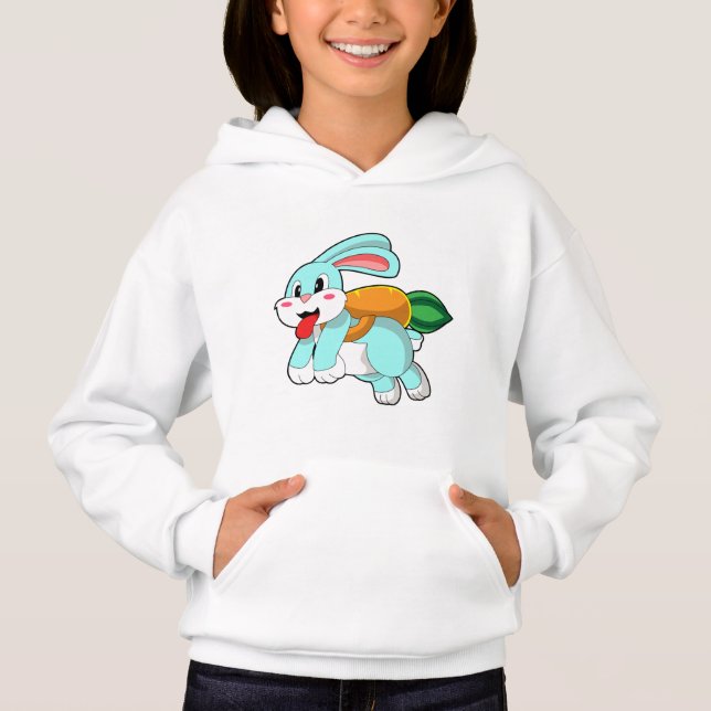 Kaninchen mit Karrot als Rakete Hoodie (Vorderseite)