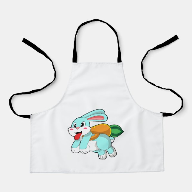 Kaninchen mit Karrot als Rakete Schürze (Vorderseite)