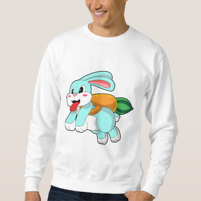 Kaninchen mit Karrot als Rakete Sweatshirt (Vorderseite)