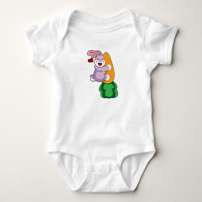 Kaninchen mit Karrot Baby Strampler (Vorderseite)