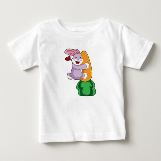 Kaninchen mit Karrot Baby T-shirt (Vorderseite)