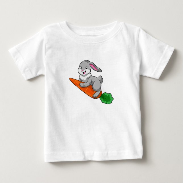 Kaninchen mit Karrot Baby T-shirt (Vorderseite)