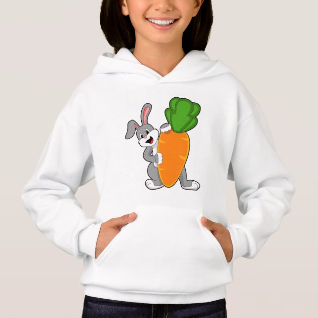 Kaninchen mit Karrot Hoodie (Vorderseite)