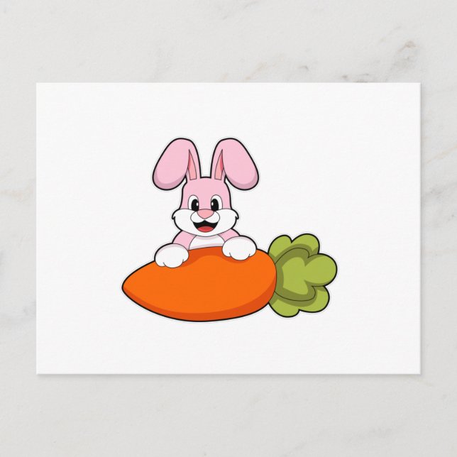 Kaninchen mit Karrot Postkarte (Vorderseite)