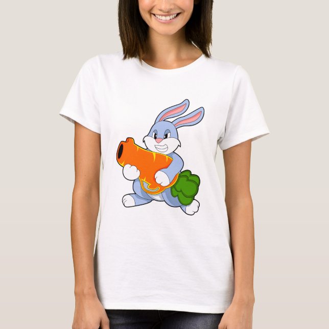 Kaninchen mit Karrot T-Shirt (Vorderseite)