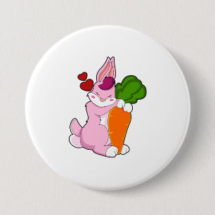 Kaninchen mit Karrot und Herz Button