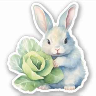 Kaninchen mit Kohl Aufkleber