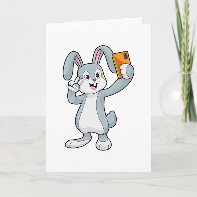 Kaninchen mit mobilem karte (Vorderseite)