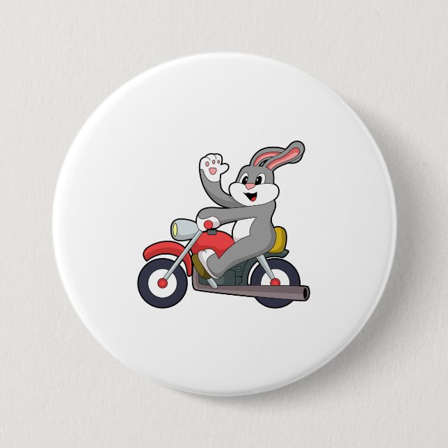 Kaninchen mit Motorrad.PNG Button (Vorderseite)