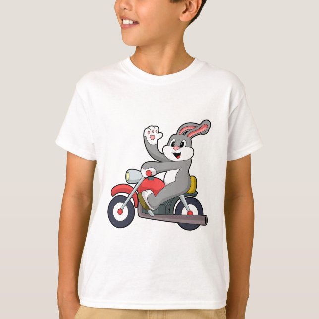 Kaninchen mit Motorrad.PNG T-Shirt (Vorderseite)