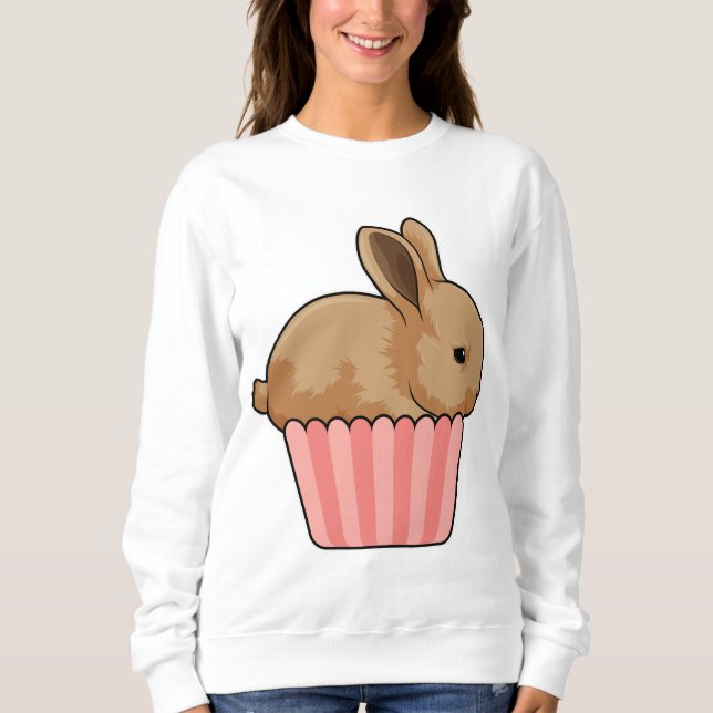Kaninchen mit Muffin Sweatshirt (Vorderseite)