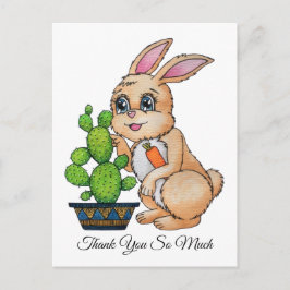 Kaninchen mit Niedlichen Kakteen Postkarte