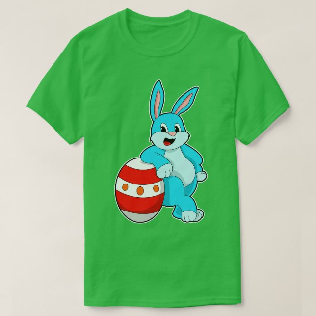 Kaninchen mit Osterei T-Shirt (Design vorne)