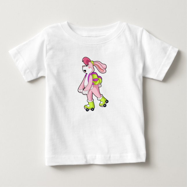 Kaninchen mit Roller-Skaten Baby T-shirt (Vorderseite)