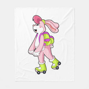 Kaninchen mit Roller-Skaten Fleecedecke