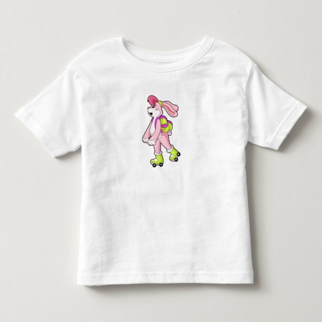 Kaninchen mit Roller-Skaten Kleinkind T-shirt (Vorderseite)