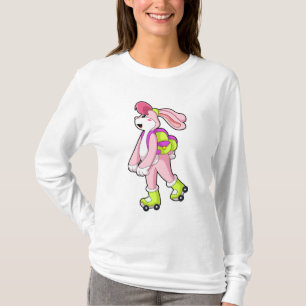 Kaninchen mit Roller-Skaten T-Shirt