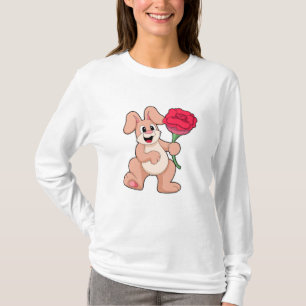 Kaninchen mit rote Rose T-Shirt