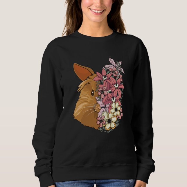Kaninchen mit schönen Blume Sweatshirt (Vorderseite)