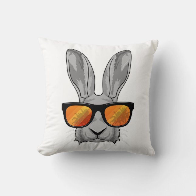 Kaninchen mit Sonnenbrille Kissen (Vorderseite)