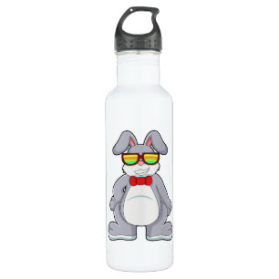 Kaninchen mit Sonnenbrille & Krawatte Edelstahlflasche